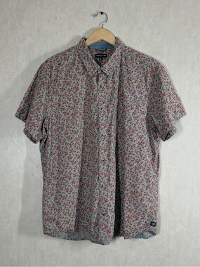 Toad&Co Men’s Organic Cotton Fletch Shortsleeve Button Down Shirt in Floral XL